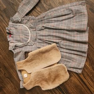 Girls plaid dress with vest